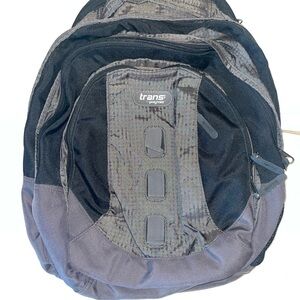 Jansport Trans Black & Grey Backpack w/laptop sleeve 12 x 9 x 18 GUC